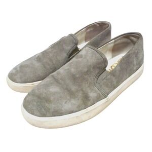 Sam Edelman Slip On Sneakers Women Size 9 Grey Suede Minimalist Low Top